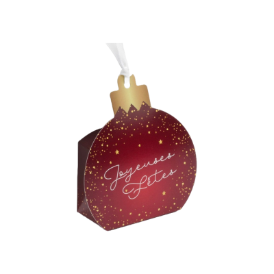 BALLOTIN BOULE J.FETES  ROUGE/OR 65GRS