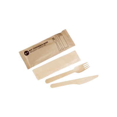 KIT COUVERT 3/1 BOIS C+ F+SERV/100 CPR