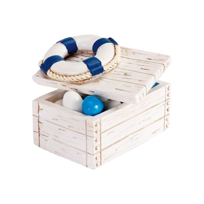 MALLE IMIT.BOIS DECO BOUEE.