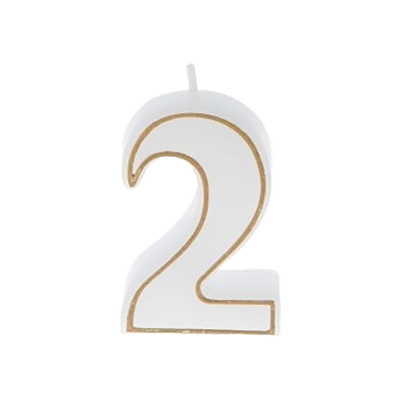 BOUGIE BLANCHE LISERE Nï¿½2  P/12