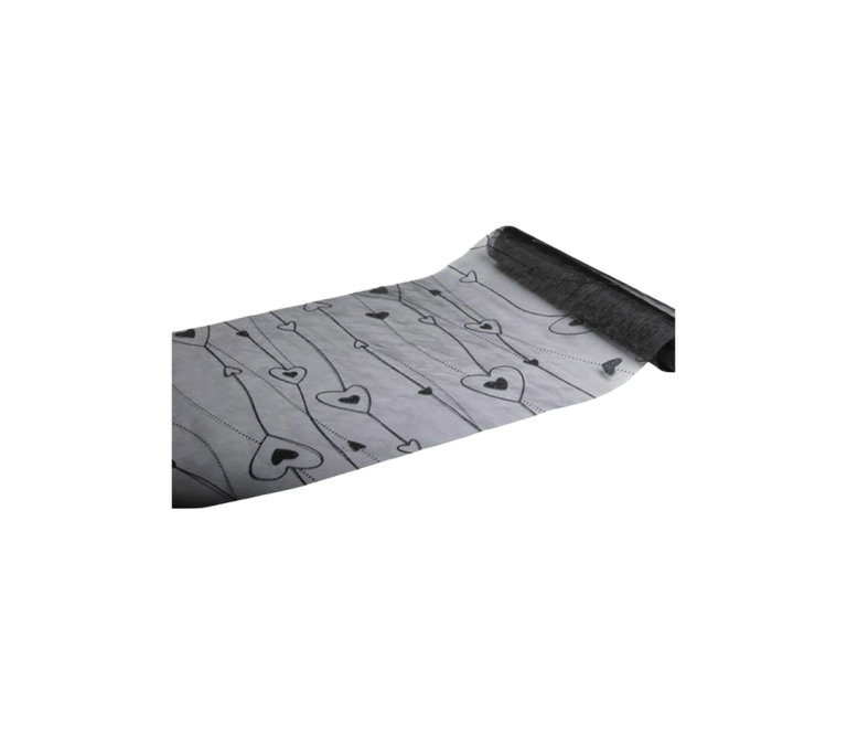 CHEMIN DE TABLE BLANC+COEURS 30CMSX5MTRS