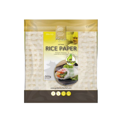 PAPIER DE RIZ CARRE 19 CM 500G GOLDEN T.